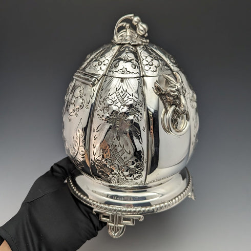 1880 年代英國古董鍍銀餅乾罐 George Cutts & Sons